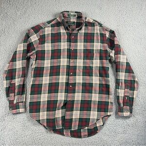 Marshall Field's Plaid Button Down Men's Medium Long Sleeve Vintage 100% Cotton